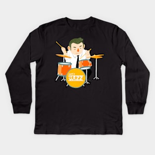 The drum part in a jazz quartet Kids Long Sleeve T-Shirt